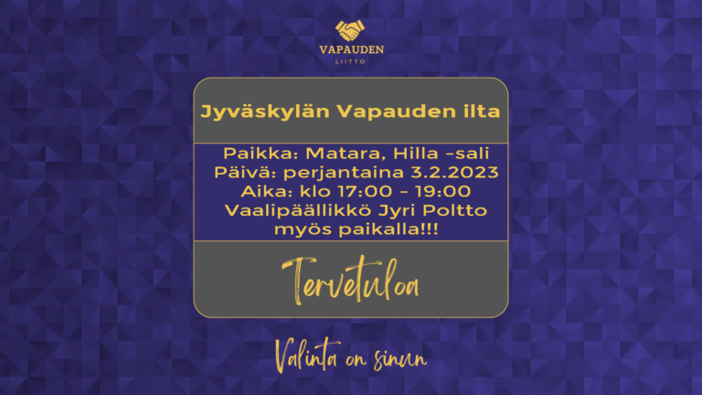 Vapauden ilta -Jyväskylä perjantaina 3.2.2023