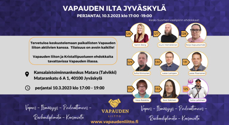 Vapauden ilta -Jyväskylä perjantaina 10.3.2023