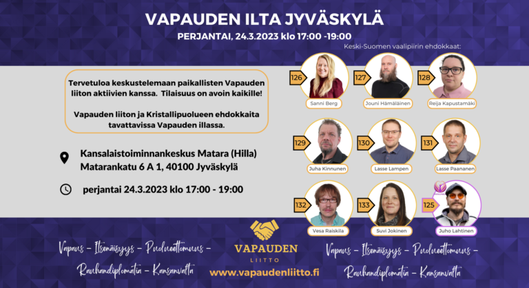 Vapauden ilta -Jyväskylä perjantaina 24.3.2023