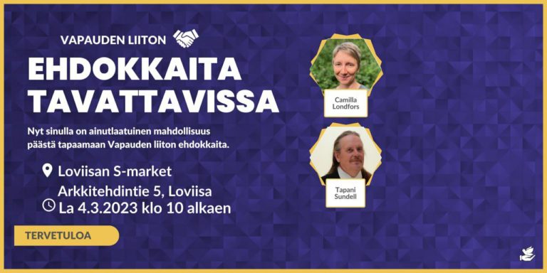 Ehdokkaita tavattavissa la 4.3.2023, klo 10:00 – Loviisa