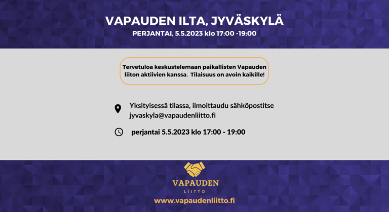 Vapauden ilta -Jyväskylä perjantaina 5.5.2023
