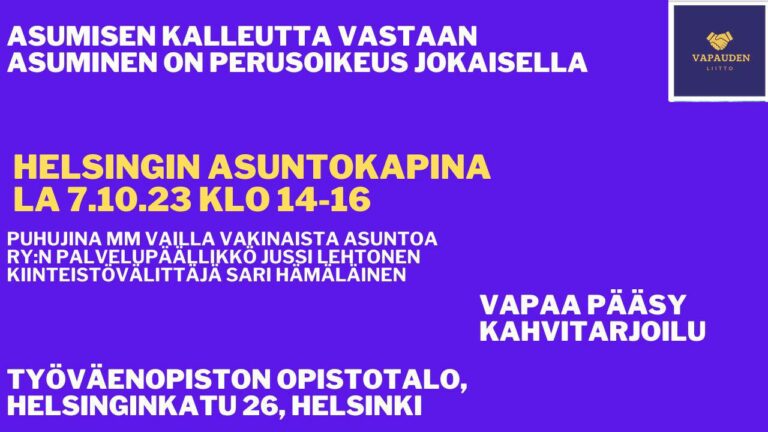 Helsingin Asuntokapina la 7.10.2023 klo 14-16